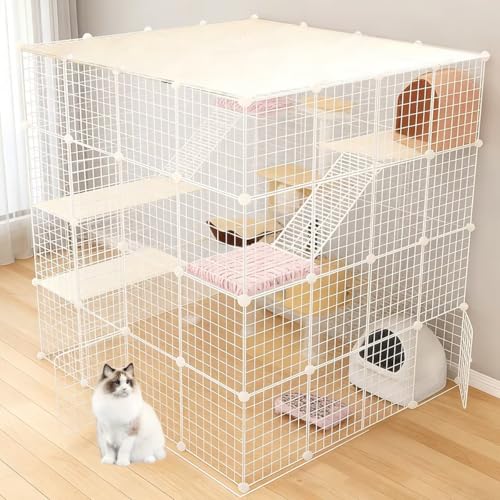 猫 ケージ 大型 1から4段まで変更可能 組立簡単 Amazon.co.jp: 4段猫用ケージ 大型 DIYケージ組え自由組み換え自由な棚